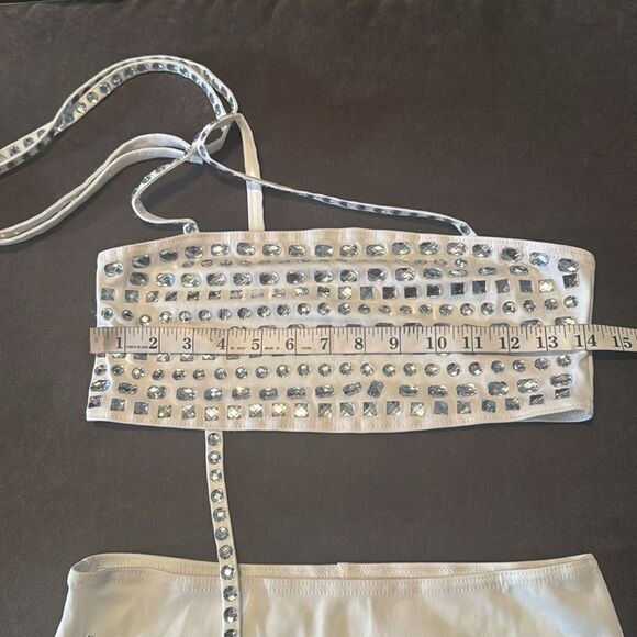 Women’s White Sparkly BodyCon 2 Piece Party Club Outfit Size M NEW *READ - Picture 10 of 10